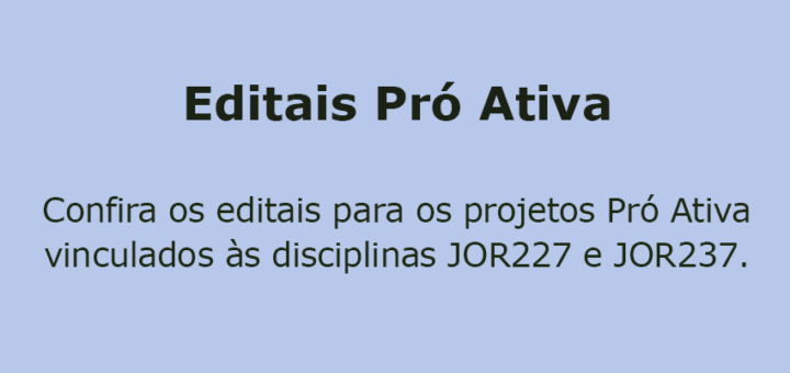 Edital Pró Ativa